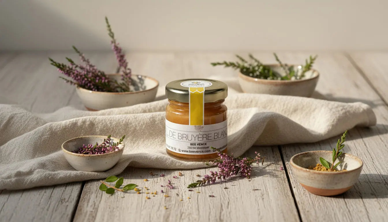 Miel de Bruyère Blanche 100% français : Un délice rare et intense BEE VENCE