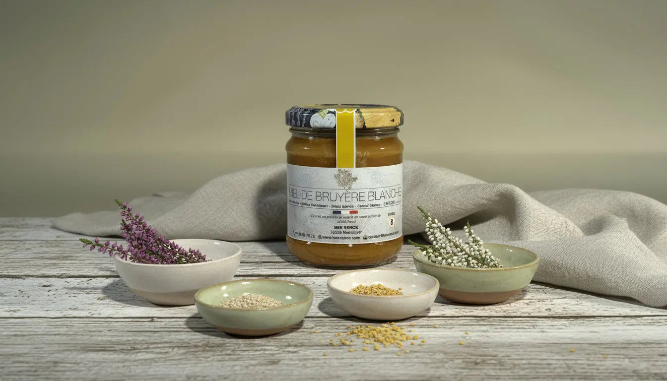 Miel de Bruyère Blanche 100% français : Un délice rare et intense BEE VENCE