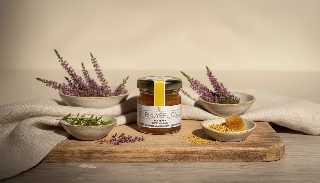 Miel de Bruyère Callune : Un Nectar Corsé aux Arômes de Bruyère Sauvage BEE VENCE