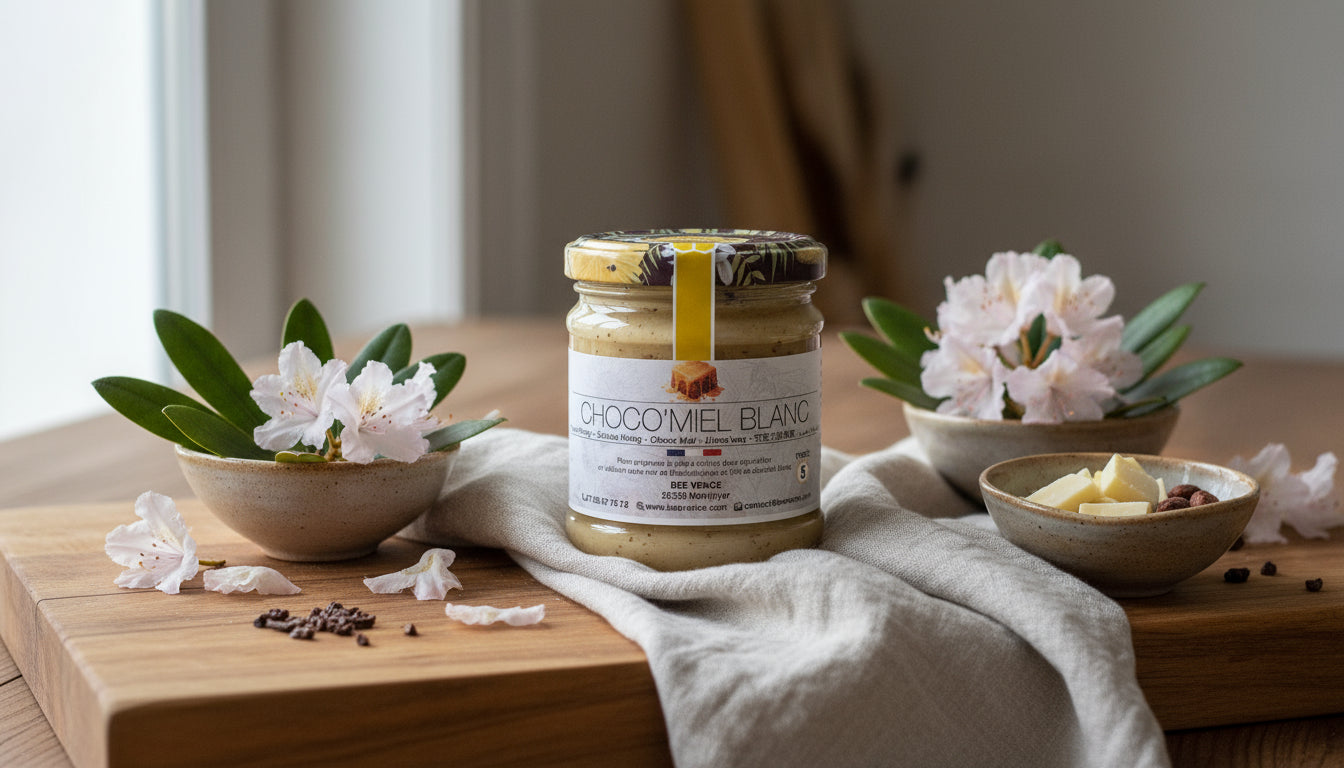 Pâte à Tartiner Choco'Mel BLANC : Un Délice Automnal aux Saveurs Authentiques