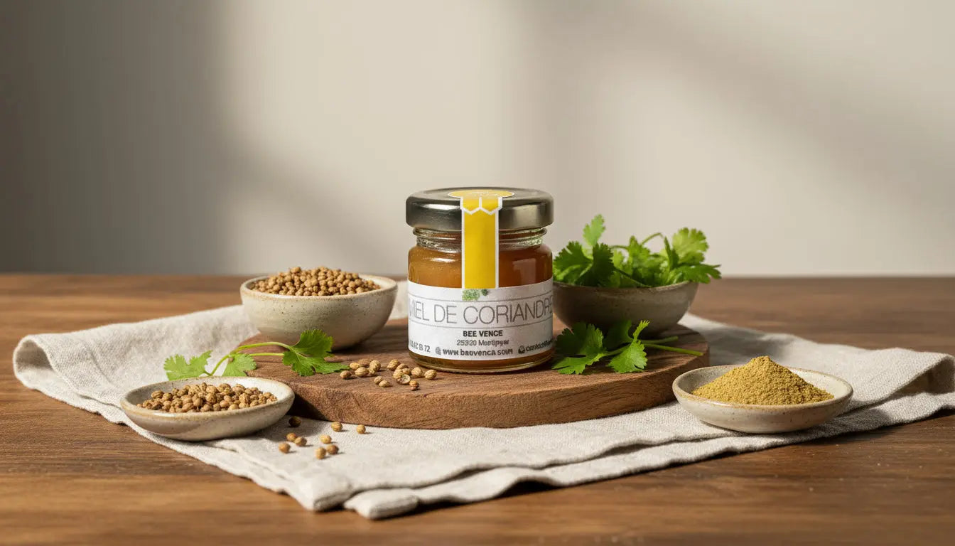 Miel de Coriandre : Un Nectar Aromatique aux Saveurs Épicées BEE VENCE