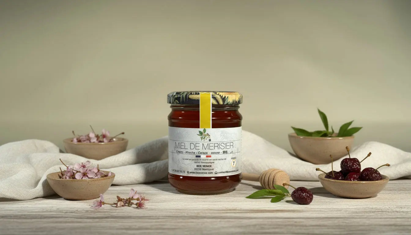 Miel de Merisier : Un Nectar Printanier aux Douces Saveurs d'Amande BEE VENCE