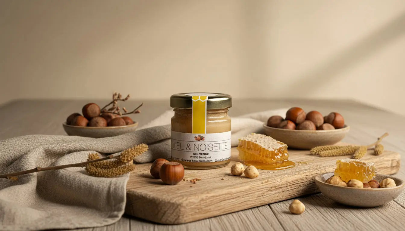 Miel de Lavande et Noisettes : Le Croquant Apaisant BEE VENCE