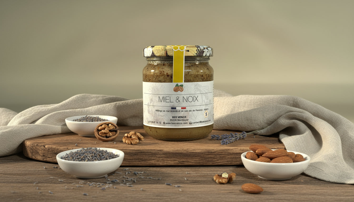 Miel de Lavande aux Noix : L'Harmonie Rustique