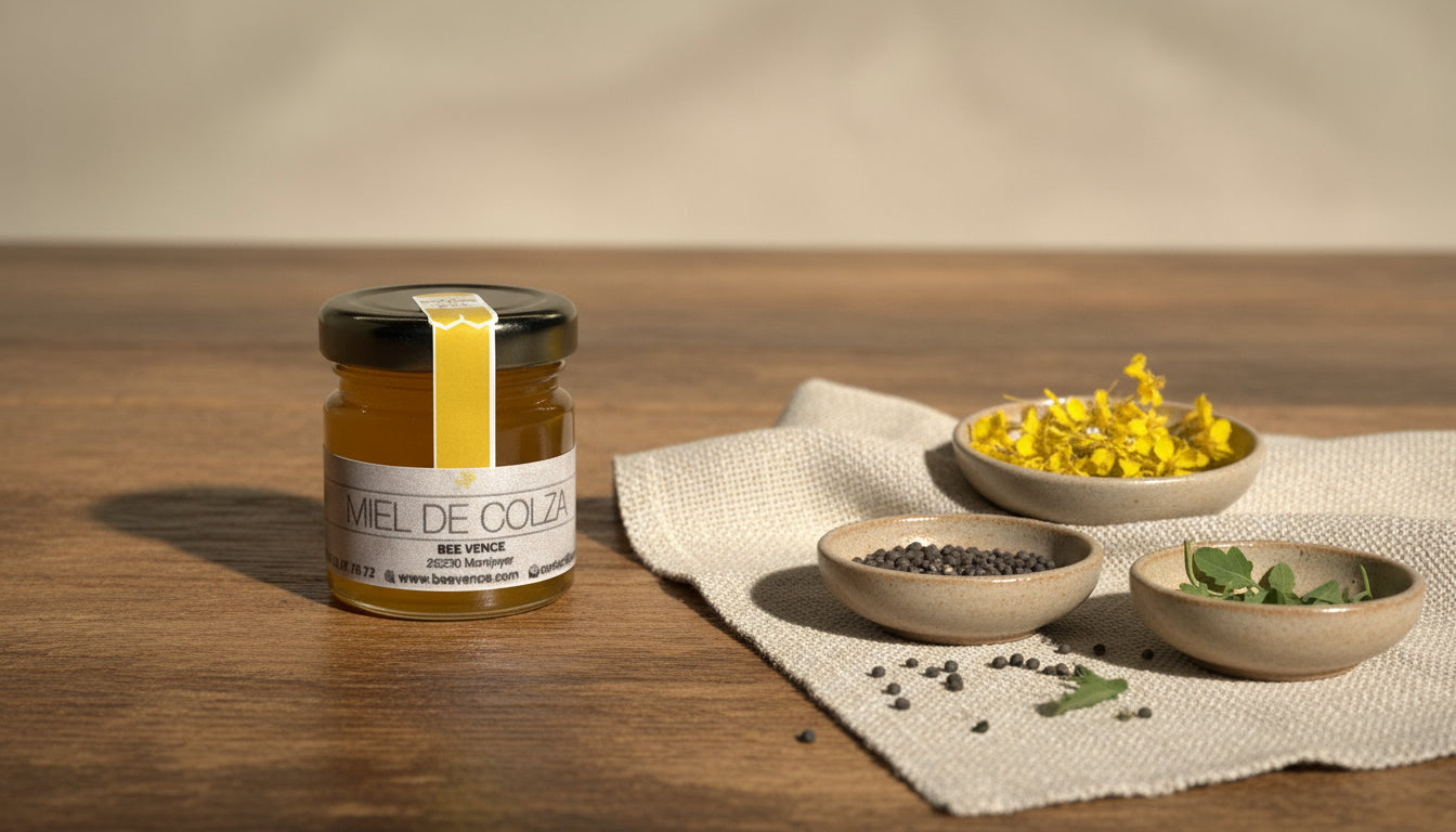 Miel de  Colza : Un Nectar Doux et Lumineux aux Saveurs Printanières
