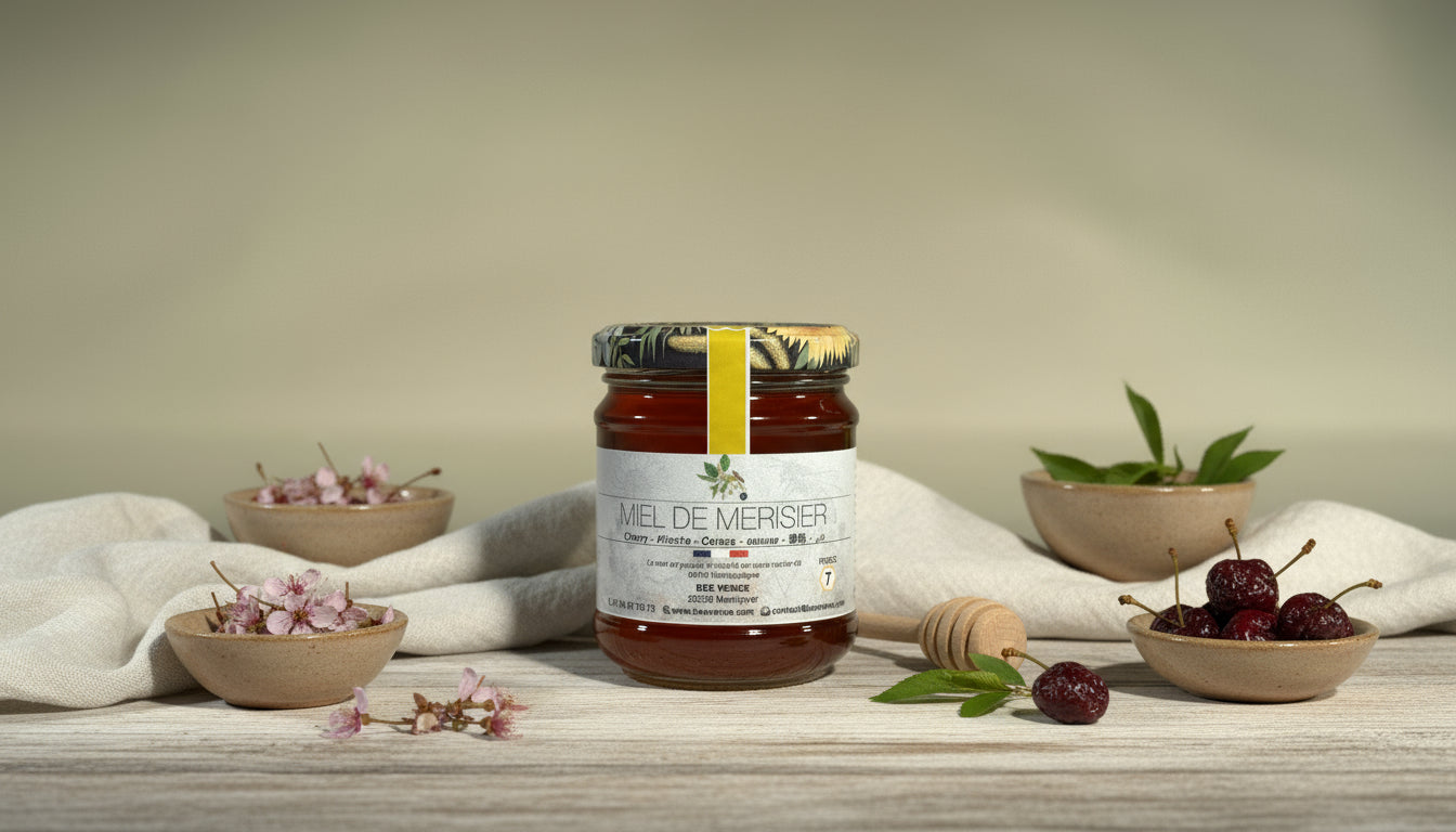 Miel de Merisier : Un Nectar Printanier aux Douces Saveurs d'Amande